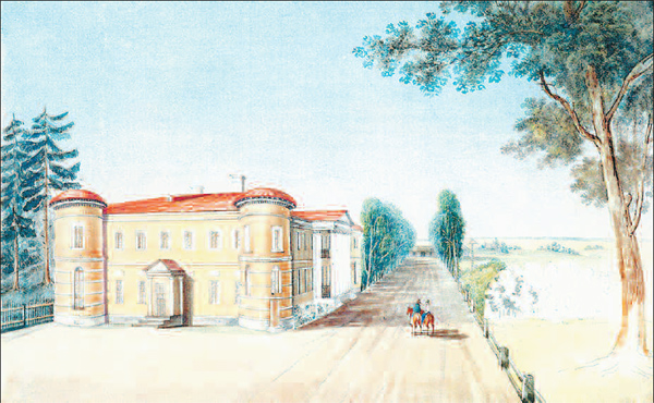 И. И. Подчаский. Поливаново графа Гудовича. Бумага, акварель. После 1814 года